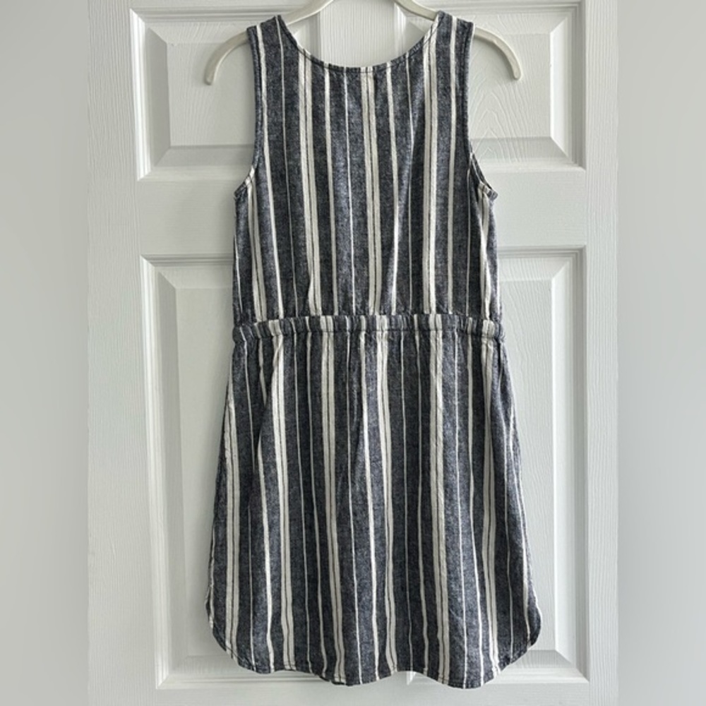 Old Navy Blue White Nautical Striped Linen Blend Sleeveless Dress Size Small - Picture 4 of 8